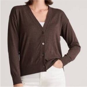 Quince Dark Brown Women's Cardigan